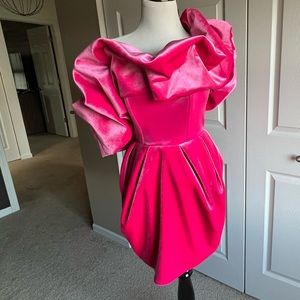 River Island Velvet off shoulder tulip dress